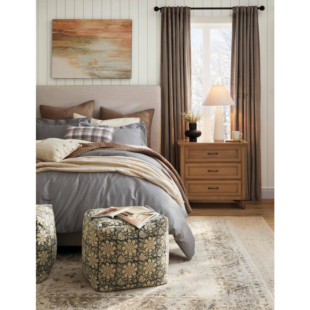 Beige Plaid 18 In. X 18 In. Square Decorative Throw Pillow