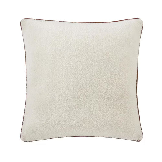 Cream Sherpa 18 In. X 18 In. Square Decorative Throw Pillow