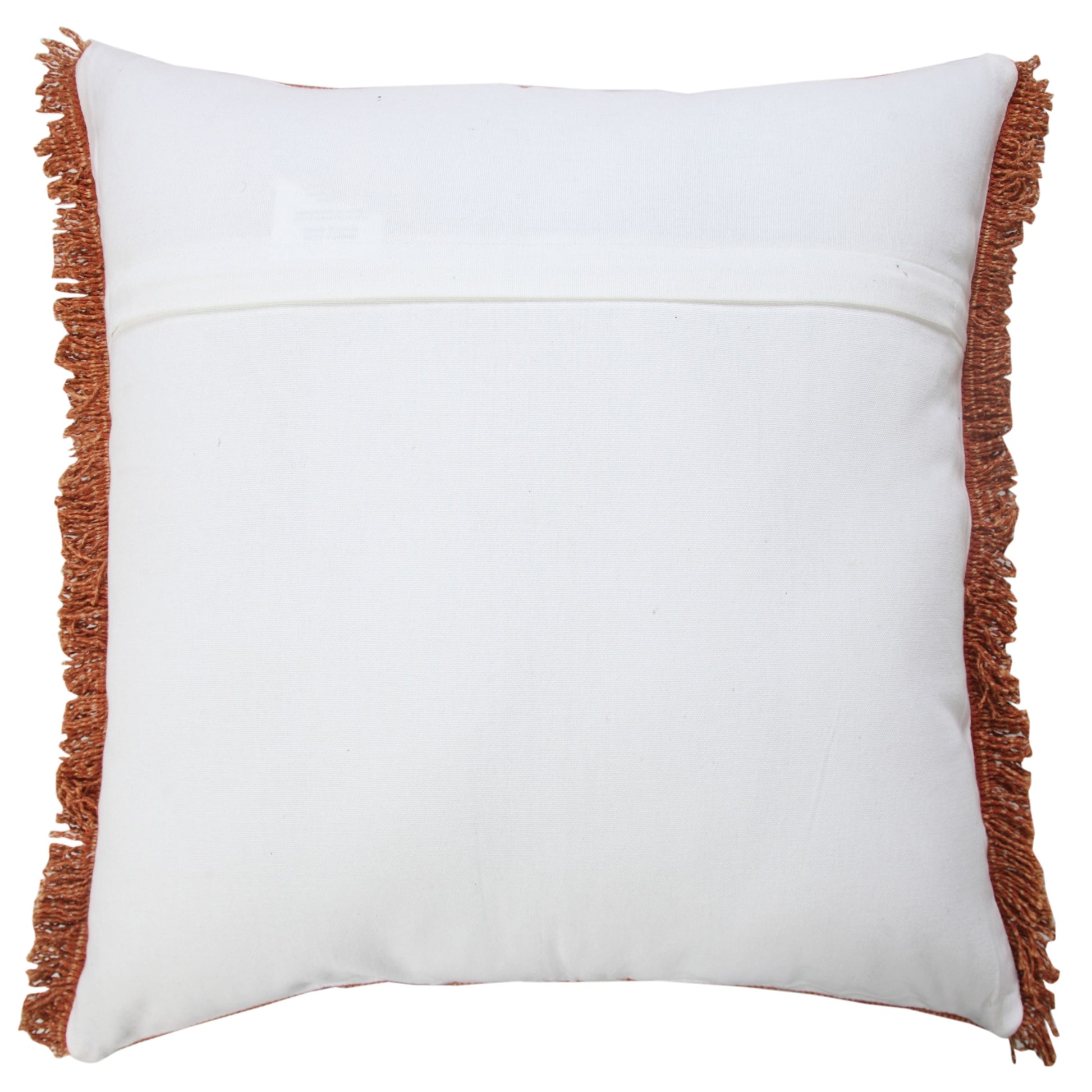 Indoor Solid Fringe Stonewash Throw Pillow, Adobe Brown Clay, 20" X 20"