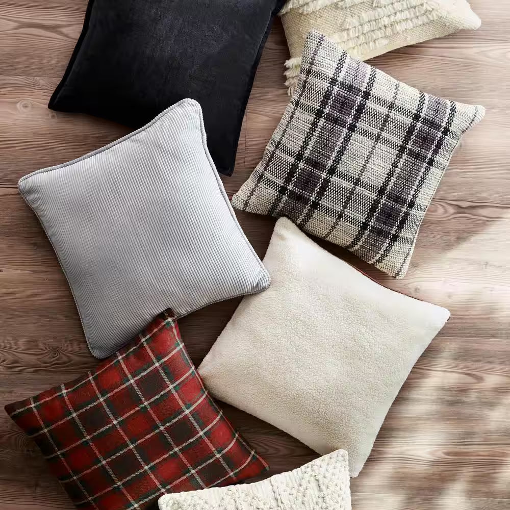 Cream Sherpa 18 In. X 18 In. Square Decorative Throw Pillow