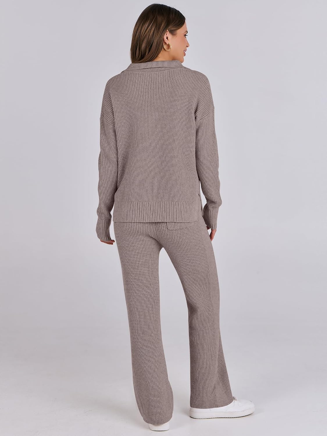Lounge Sets for Women 2 Piece Waffle Knit Sweater Set Fall Outfits
