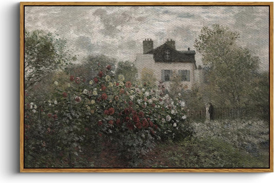 English Cottage Framed Canvas Wall Art Large 24X36Inch