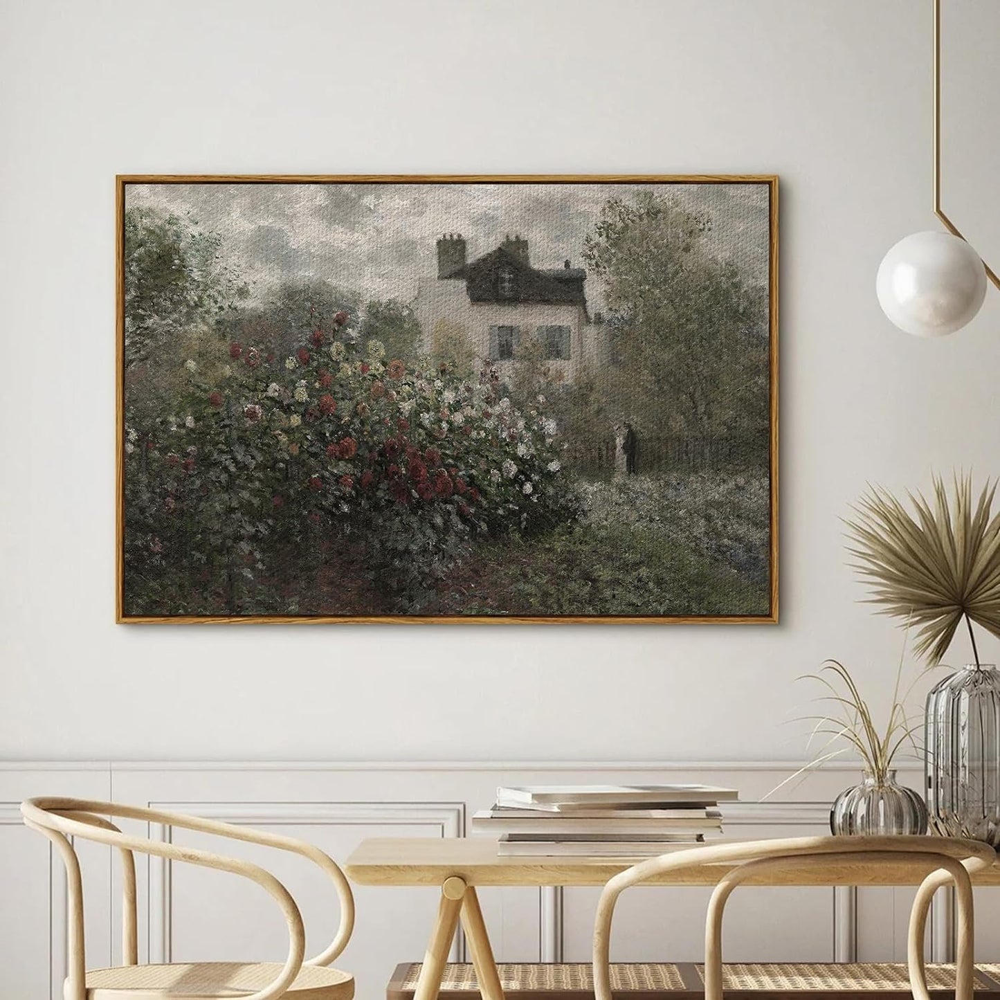English Cottage Framed Canvas Wall Art Large 24X36Inch
