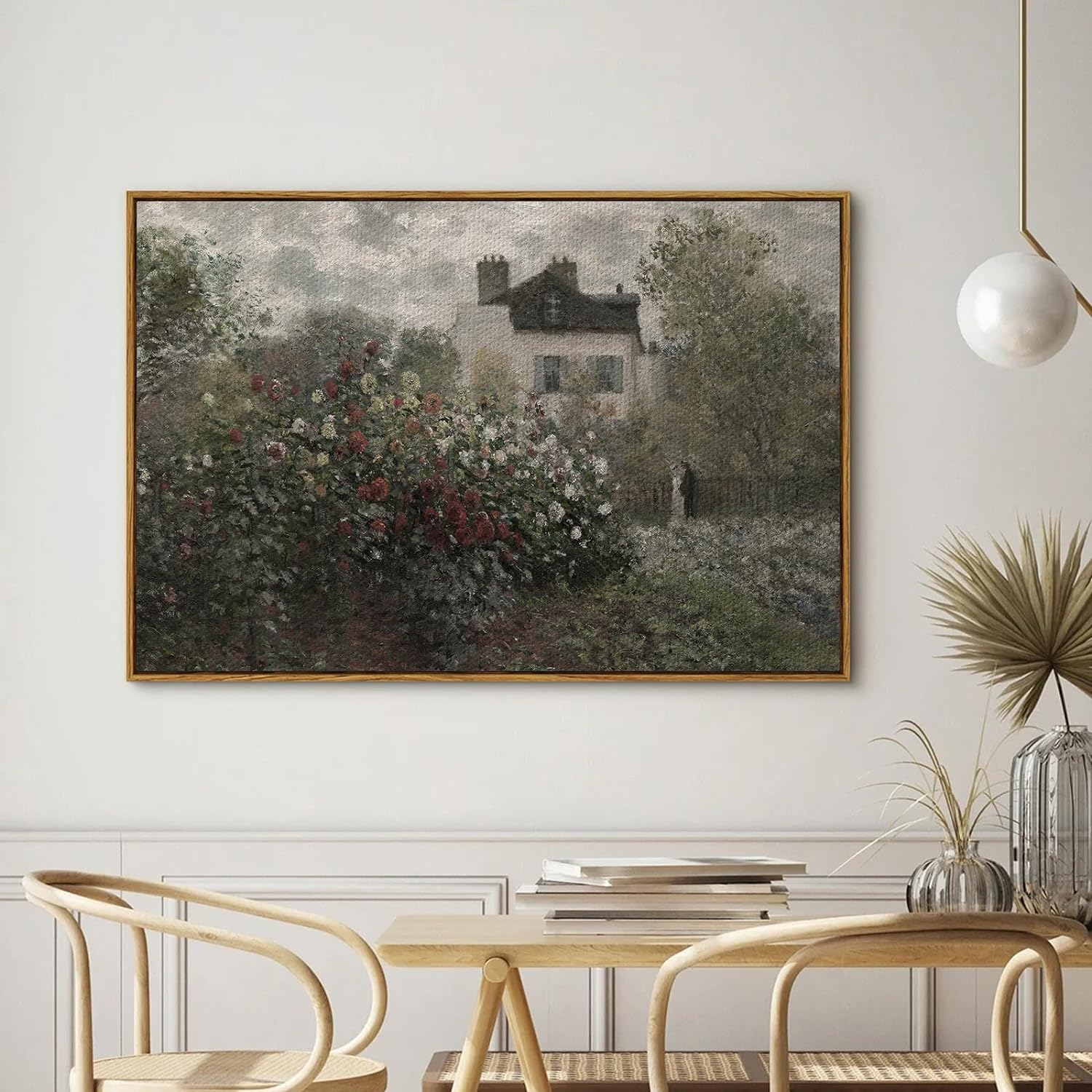 English Cottage Framed Canvas Wall Art Large 24X36Inch