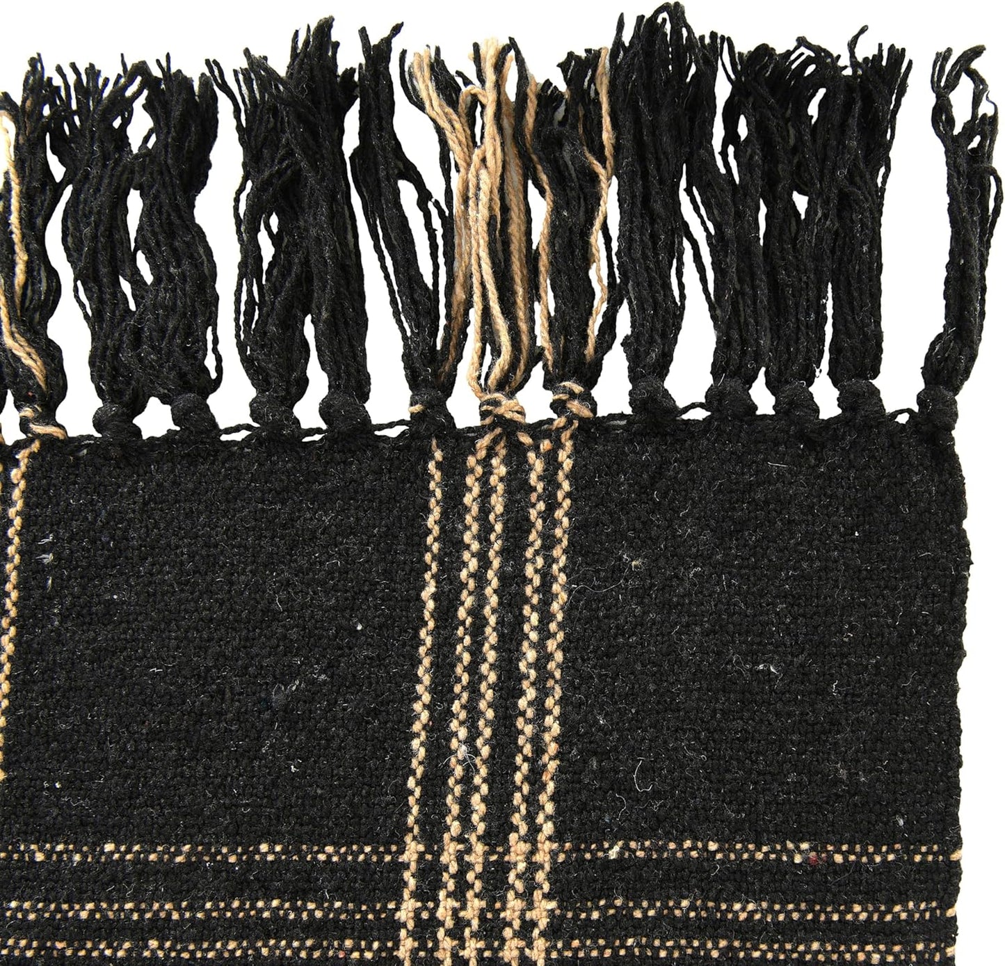 Plaid Black & Tan Throw -60x50